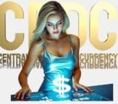 A person using a tablet interface highlighting Central Bank Digital Currencies in a futuristic financial dashboard.