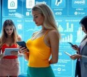 Embedded Finance: two ladies are shopping digitally.