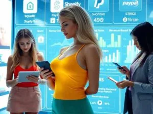 Embedded Finance: two ladies are shopping digitally.