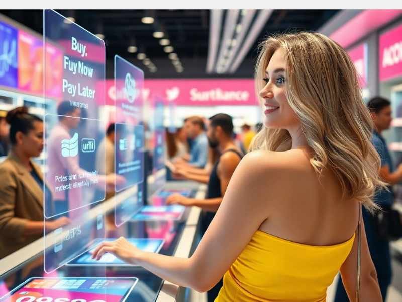 Illustration of people collaborating around a digital dashboard highlighting Embedded Finance solutions