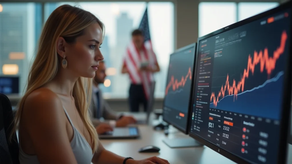 Financial analyst tracking private credit market trends on trading screens, symbolizing U.S. investor participation in M&A-driven lending.