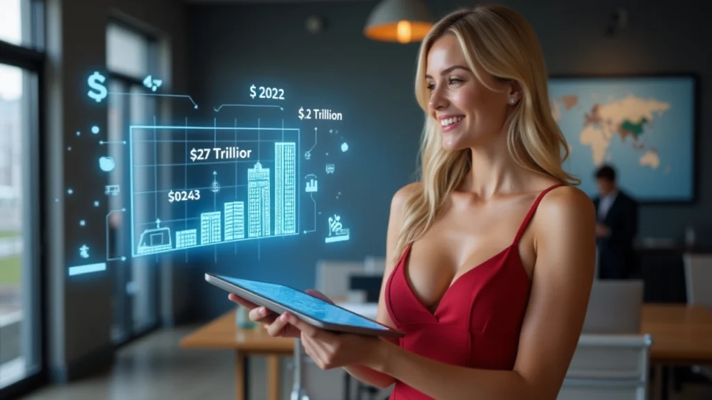 Private Credit and M&A Boom: Smiling businesswoman using tablet with financial graph overlay showing private credit and M&A growth trends.